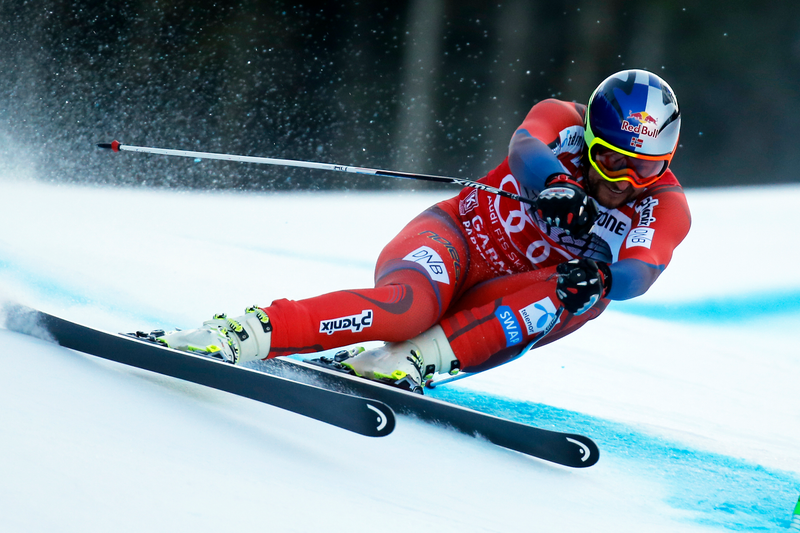 Aksel Lund Svindal competes at Garmisch last month. Photo by Alexis Boichard/Agence Zoom/Getty Images.